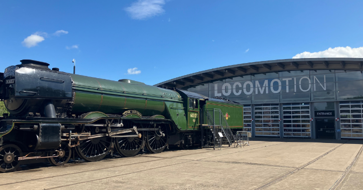 Steam engine outside of Locomotion Museum, Shildon.